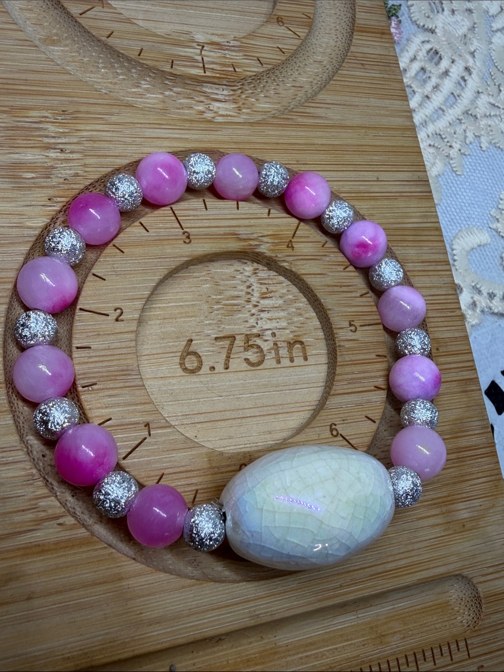 PINK JADE Romantic Bracelet French Countryside Rustic Luxe Boho - Picture 5 of 5